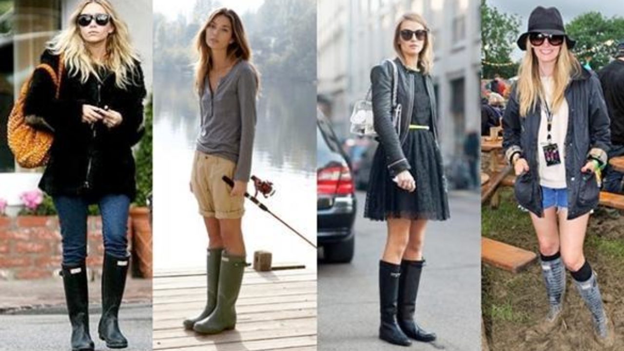 botas hunter mujer con calcetines