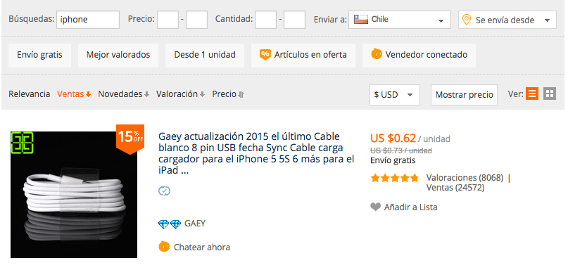 ventas en aliexpress