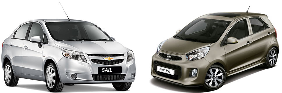 chevrolet sail y kia morning