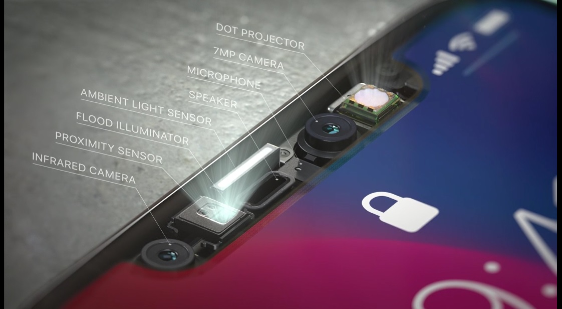 sensor frontal del iphone X